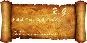 Rohács Győző névjegykártya